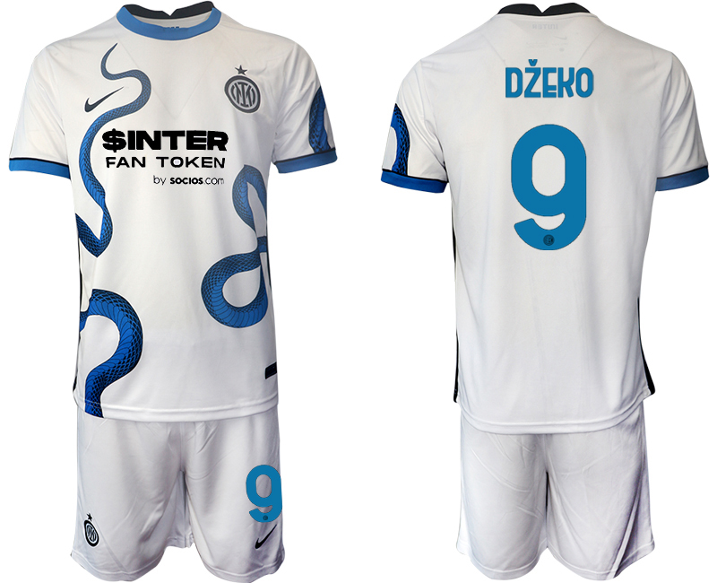 Men 2021-2022 Club Inter Milan away white #9 Soccer Jersey->inter milan jersey->Soccer Club Jersey